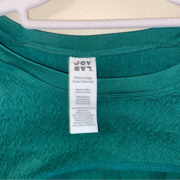 JoyLab Long Sleeve Cut-Out Crop Top in Emerald Green - Picture 3 of 6